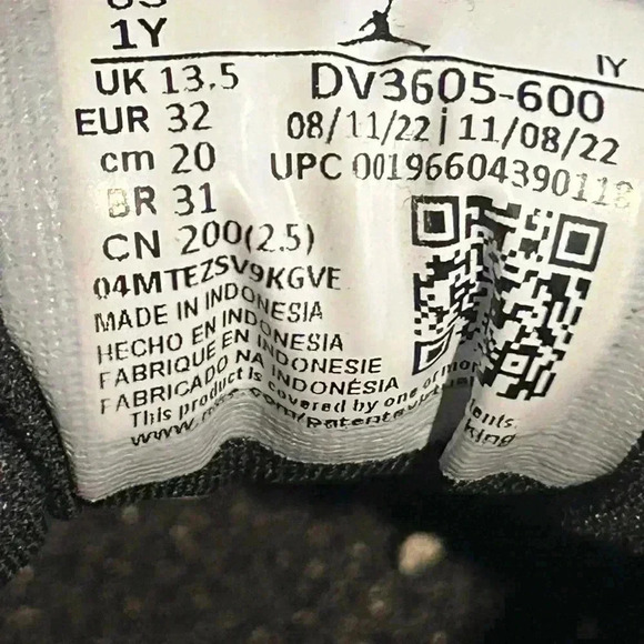 Nike Air Jordan 6 Retro Toro Bravo Red Black DV3605-600 Youth 1Y Pre-owned - Picture 9 of 9